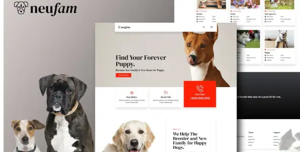 NeuFam – Dog Breeder & Kennel Club Elementor Template Kit